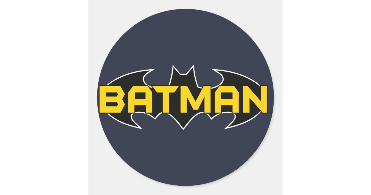 バットマン記号 名前 黄色 黒 のロゴ ラウンドシール Zazzle Co Jp