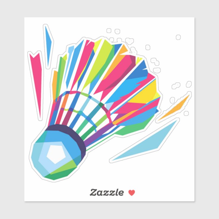 バドミントン シャトルコック虹のビニール ステッカー シール Zazzle Co Jp