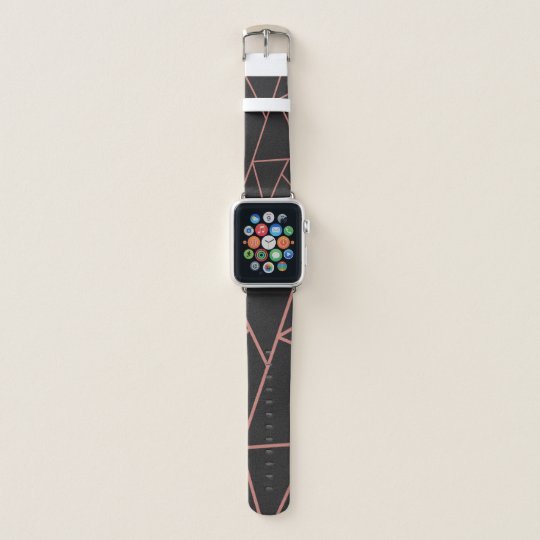 バラモダン金ゴールドと黒のモザイク壁紙 Apple Watchバンド Zazzle Co Jp