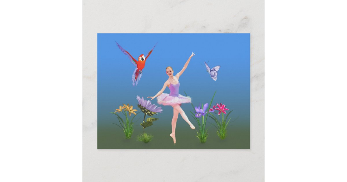 バレエファンタジー 花 鸚鵡 蝶 ポストカード Zazzle Co Jp バレエファンタジー 花 鸚鵡 蝶 ポストカード Zazzle Co Jp