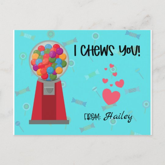 バレンタインデーカードを噛む シーズンポストカード Zazzle Co Jp