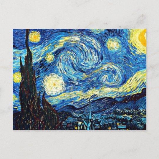 バン ゴッホの有名絵画な星の夜 ポストカード Zazzle Co Jp