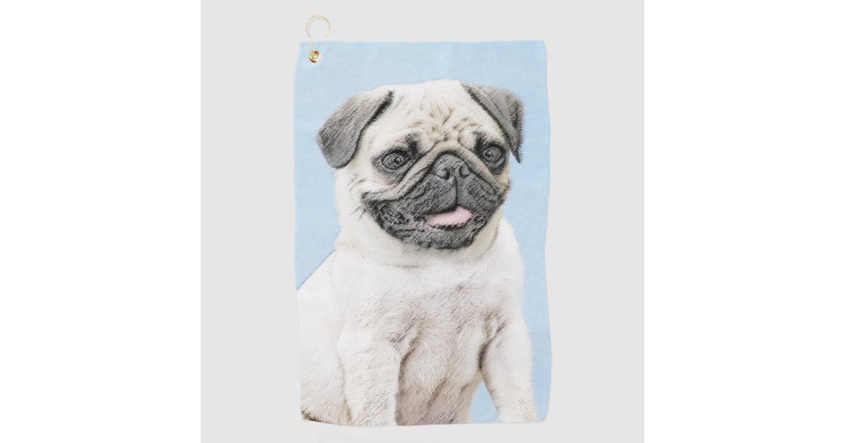 パグの絵画 かわいい元の犬の芸術 ゴルフタオル Zazzle Co Jp パグの絵画 かわいい元の犬の芸術 ゴルフタオル Zazzle Co Jp