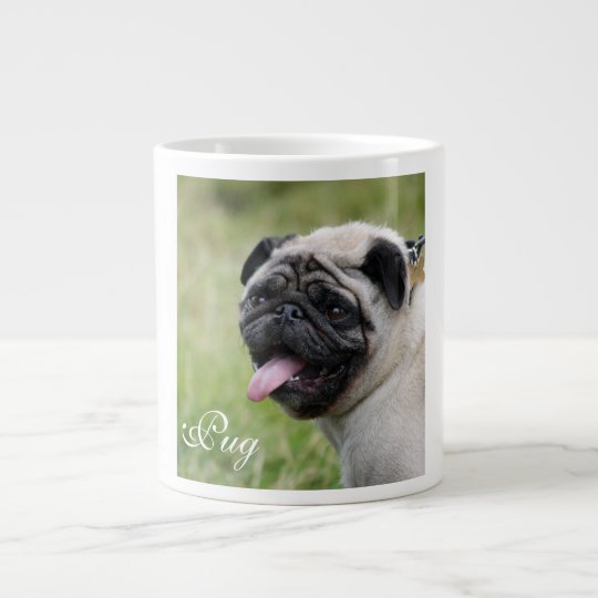 パグ犬のジャンボマグのカスタムでかわいい写真 ジャンボコーヒーマグカップ Zazzle Co Jp