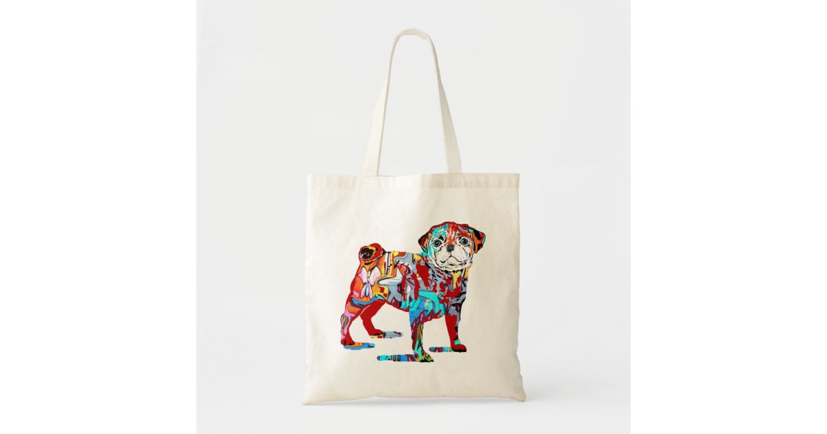 パグ犬の落書きのトート トートバッグ Zazzle Co Jp