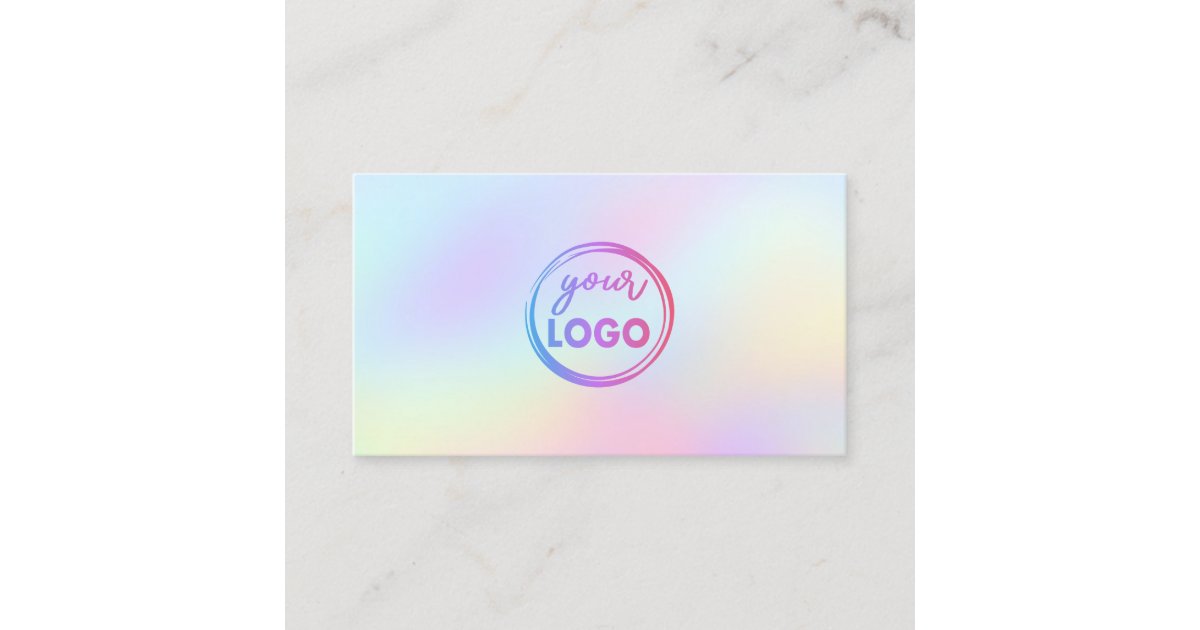 パステルのグラデーションの背景にロゴを表示する 名刺 Zazzle Co Jp