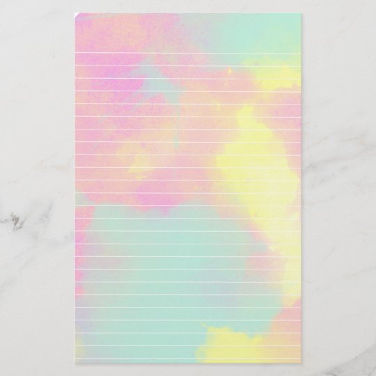 パステルカラーの水彩画によって並べられる紙 便箋 Zazzle Co Jp