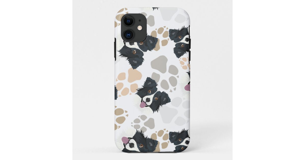 パターン犬の足のボーダーコリー Case Mate Iphoneケース Zazzle Co Jp