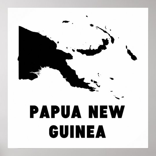 パプアニューギニアのシルエット ポスター Zazzle Co Jp