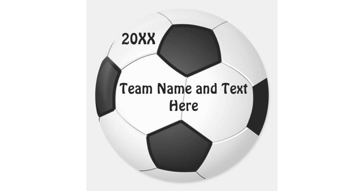 パーソナライズなサッカーボールのステッカー名前 年 チーム ラウンドシール Zazzle Co Jp