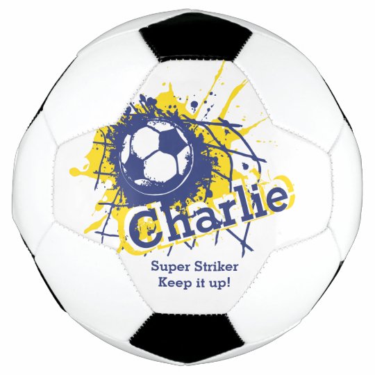 パーソナライズな一流のサッカーの殴打のゴールの青のグラフィック サッカーボール Zazzle Co Jp パーソナライズな一流のサッカーの殴打のゴールの青のグラフィック サッカーボール Zazzle Co Jp