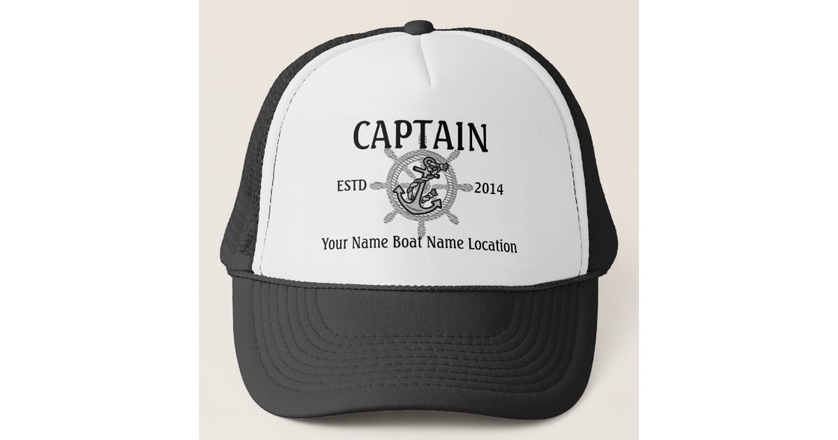 パーソナライズな大尉一等航海士の飛ぶ人あなたの帽子 キャップ Zazzle Co Jp