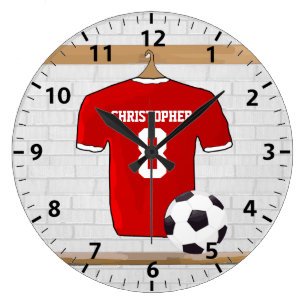 サッカー壁時計 Zazzle Co Jp