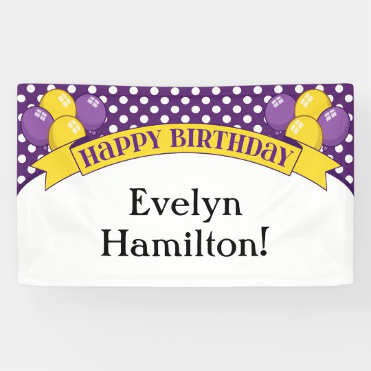 パープルイエロー水玉模様バルーン誕生日バナー 横断幕 Zazzle Co Jp パープルイエロー水玉模様バルーン誕生日バナー 横断幕 Zazzle Co Jp