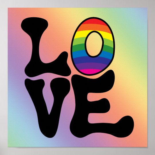 ヒッピーの虹愛文字 ポスター Zazzle Co Jp