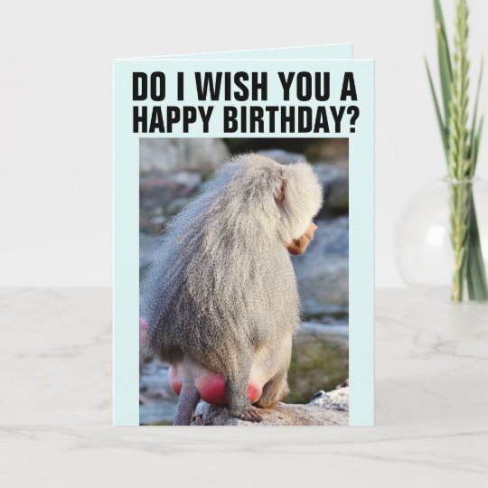 ヒヒのお尻おもしろい誕生日カード 赤と腫れ カード Zazzle Co Jp