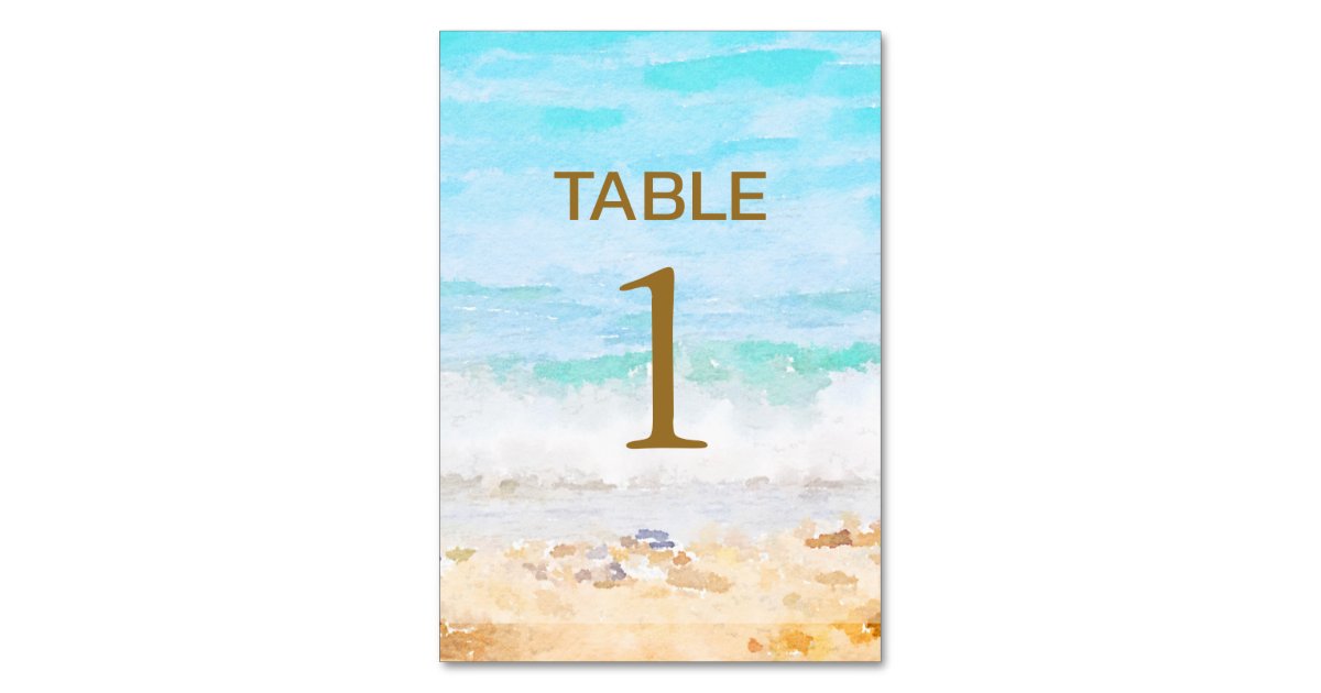 ビーチ水色テーブル番号 テーブルナンバー Zazzle Co Jp