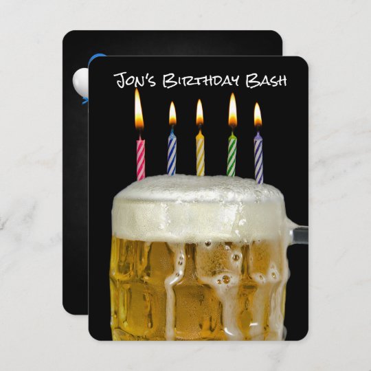 ビールの誕生日パーティーのろうそく 招待状 Zazzle Co Jp