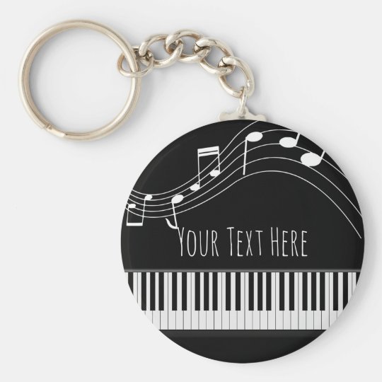 ピアノの鍵盤と音符 キーホルダー Zazzle Co Jp