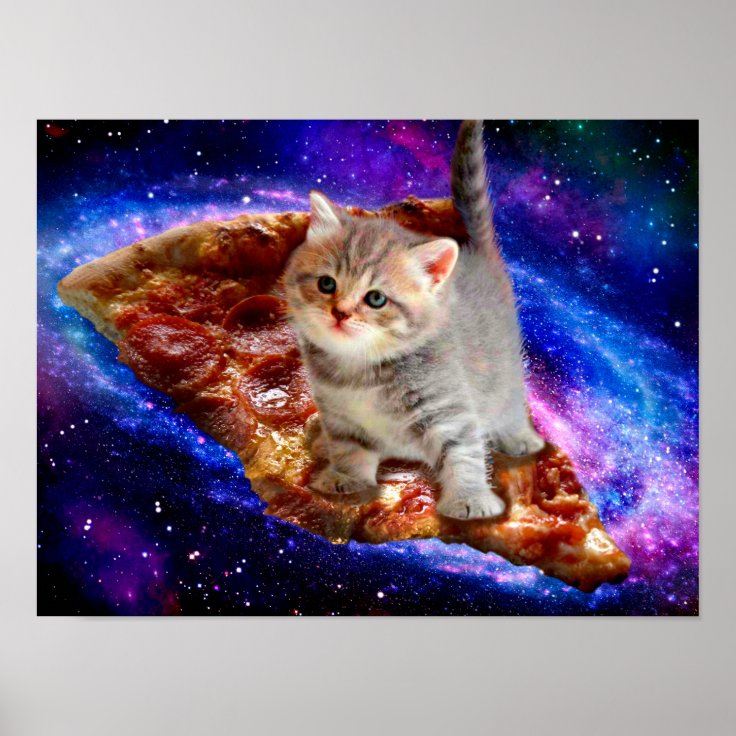 ピザ猫 かわいい猫 子猫 子ネコ ポスター Zazzle Co Jp