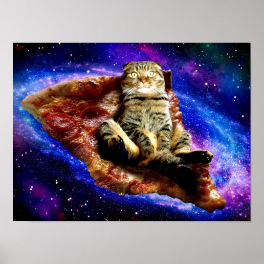 ピザ猫 熱狂するな猫 宇宙の猫 ポスター Zazzle Co Jp