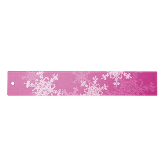 ピンクと白のかわいいクリスマスの雪片 定規 Zazzle Co Jp