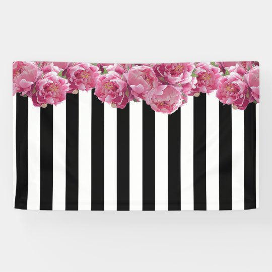 ピンクのシャクヤクの花柄の背景幕 横断幕 Zazzle Co Jp ピンクのシャクヤクの花柄の背景幕 横断幕 Zazzle Co Jp