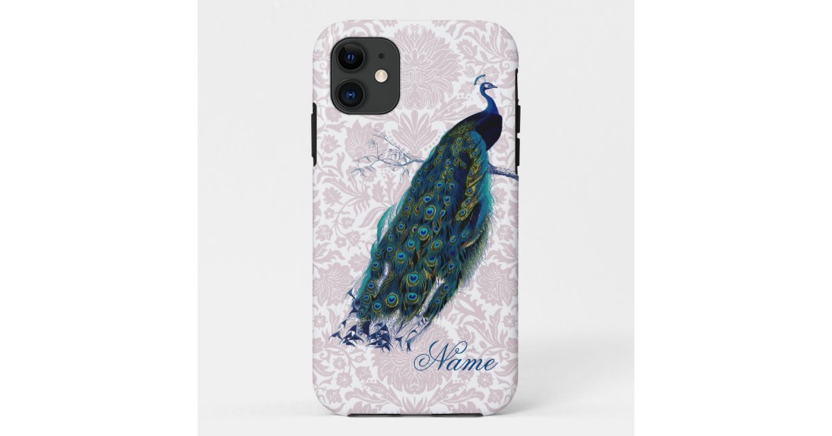 ピンクのダマスク織の孔雀 Case Mate Iphoneケース Zazzle Co Jp