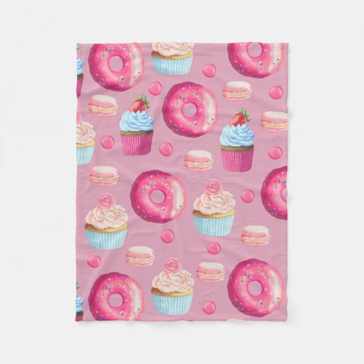 ピンクのドーナツ カップケーキおよびキャンデー フリースブランケット Zazzle Co Jp ピンクのドーナツ カップケーキおよびキャンデー フリースブランケット Zazzle Co Jp