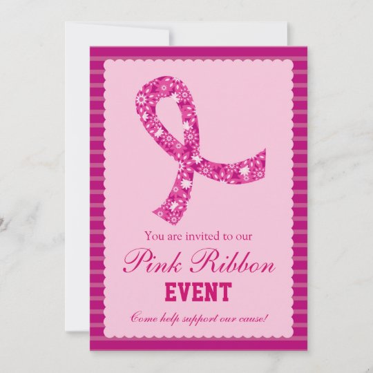 ピンクのリボンの乳癌のイベントの招待状 招待状 Zazzle Co Jp