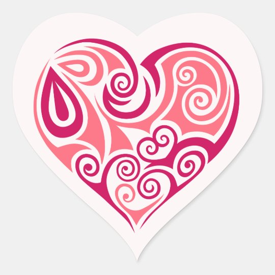 ピンクの種族の入れ墨のハートの記号ガーリーな愛芸術 ハートシール Zazzle Co Jp