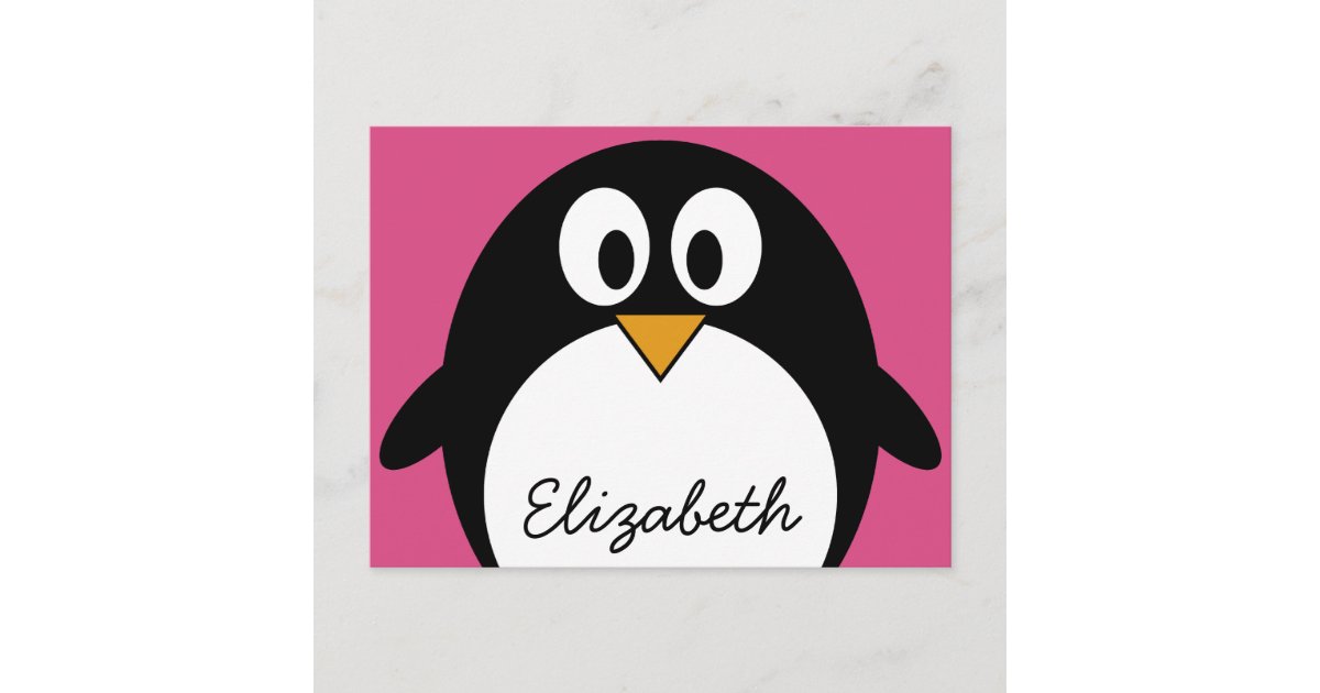 ピンクの背景を持つかわいい漫画のペンギン ポストカード Zazzle Co Jp ピンクの背景を持つかわいい漫画のペンギン ポストカード Zazzle Co Jp