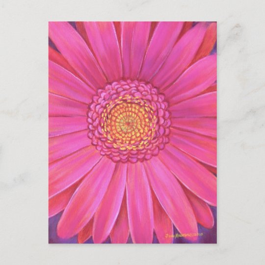 ピンクガーベラクローズアップフラワー絵画のカスタマイズ可能 ポストカード Zazzle Co Jp