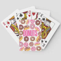 ピンクドーナツタイポグラフィおよび水彩画のかわいいドーナツ トランプ Zazzle co jp