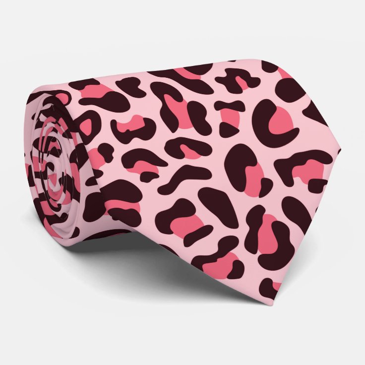 ピンクヒョウ柄パンクロックネックタイ ネクタイ Zazzle Co Jp