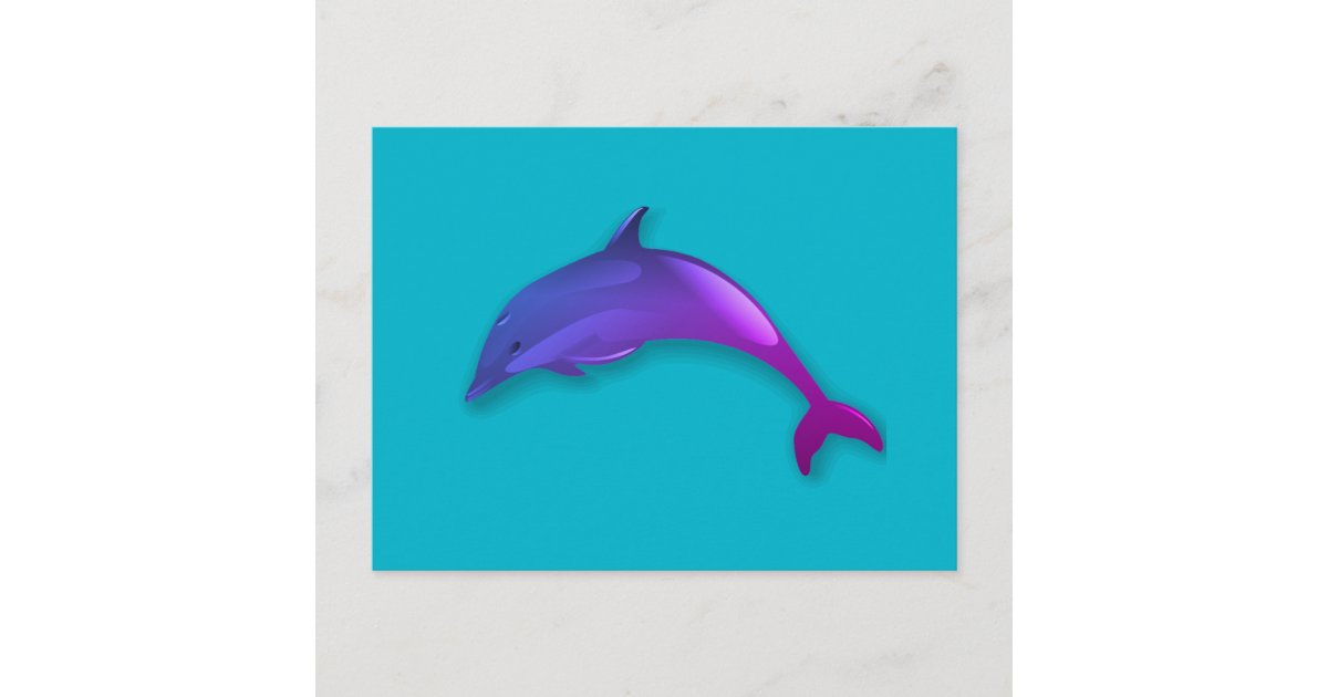 ピンク紫のかわいいイルカ ポストカード Zazzle Co Jp