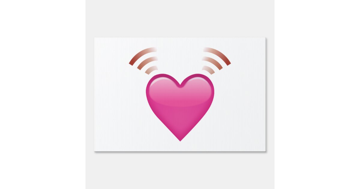 ピンク色のハート 絵文字 アウトドアサイン Zazzle Co Jp