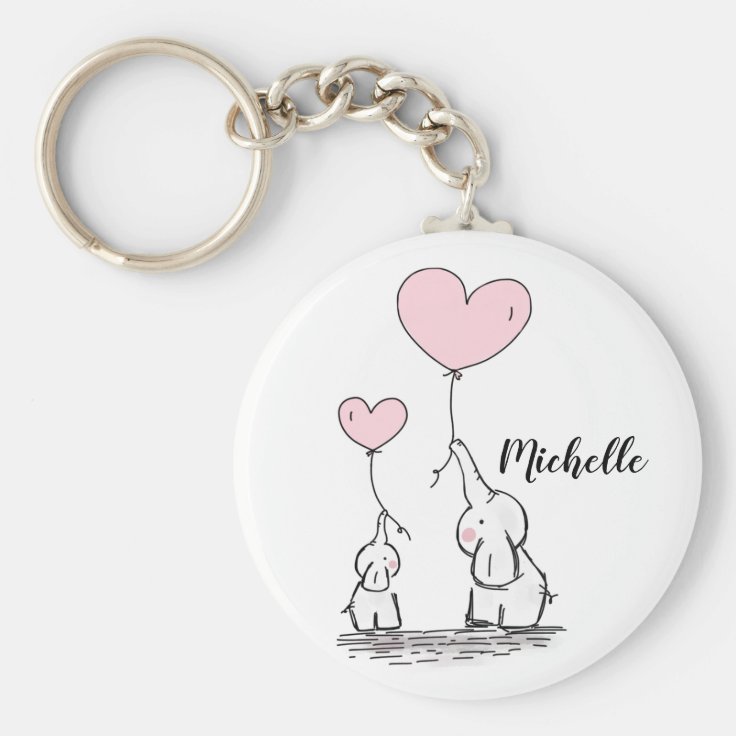ピンク風船の名前を持つかわいいゾウの漫画 キーホルダー Zazzle Co Jp ピンク風船の名前を持つかわいいゾウの漫画 キーホルダー Zazzle Co Jp