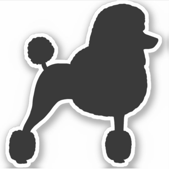 ファンシーな標準プードル犬のシルエットのビニールのステッカー シール Zazzle Co Jp