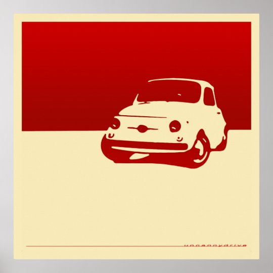 フィアット500 1959年 クリーム色ポスターの赤 ポスター Zazzle Co Jp