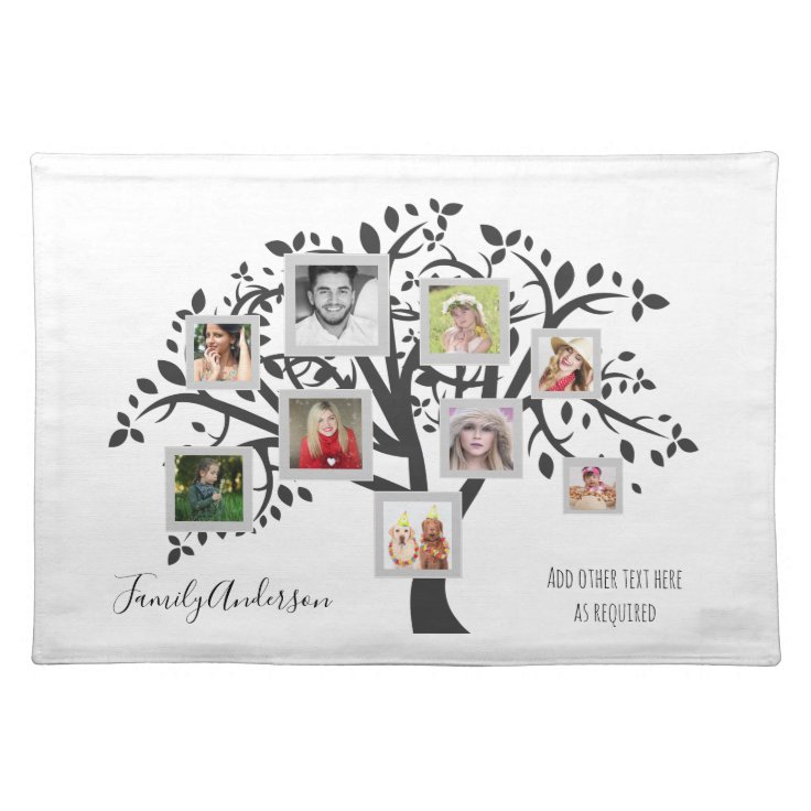 フォトコラージュファミリーツリーテンプレートパーソナライズされた ランチョンマット Zazzle Co Jp