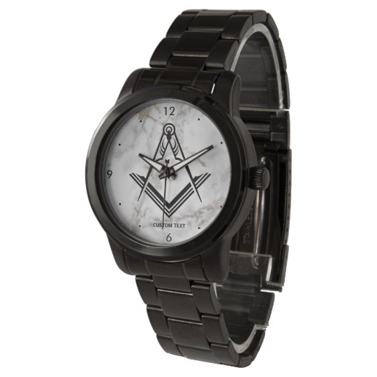 フリーメーソンのユニークなフリーメーソン会員のギフト の白黒 腕時計 Zazzle Co Jp