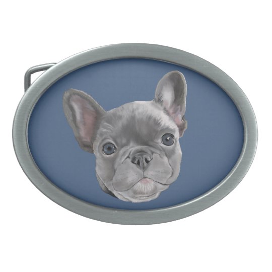 フレンチ ブルドッグの子犬 卵形バックル Zazzle Co Jp