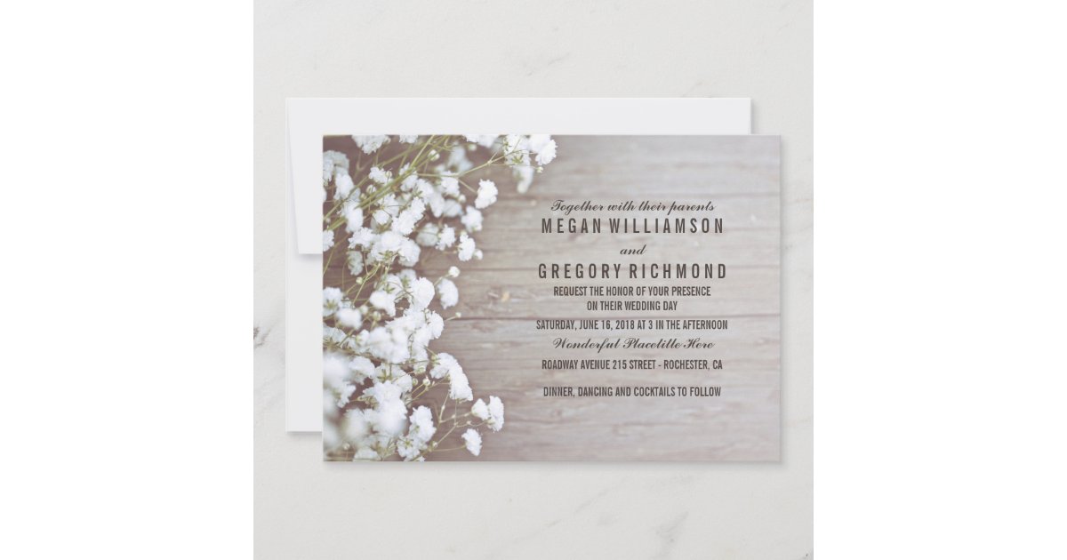 フローラ 赤ちゃん息夏素朴のシンプル結婚 招待状 Zazzle Co Jp