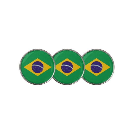 ブラジルの旗が付いているゴルフ ボールのマーカー ゴルフボールマーカー Zazzle Co Jp
