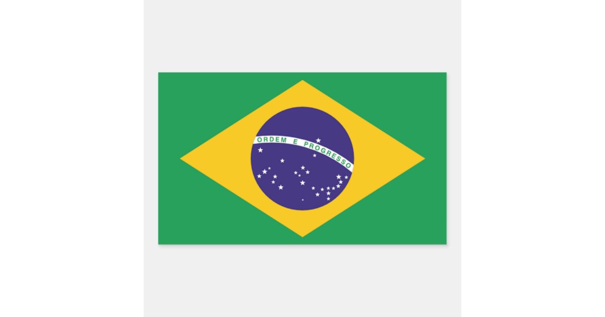ブラジル：ブラジル国旗 長方形シール