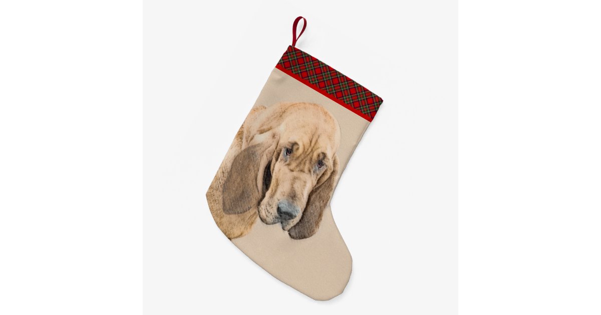 ブラッドハウ絵画ンドのかわいいオリジナル犬の芸術 スモールクリスマスストッキング Zazzle Co Jp