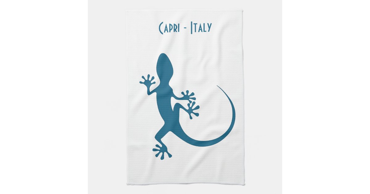 ブルートカゲ ゲコ イタリア カプリ キッチンタオル Zazzle Co Jp