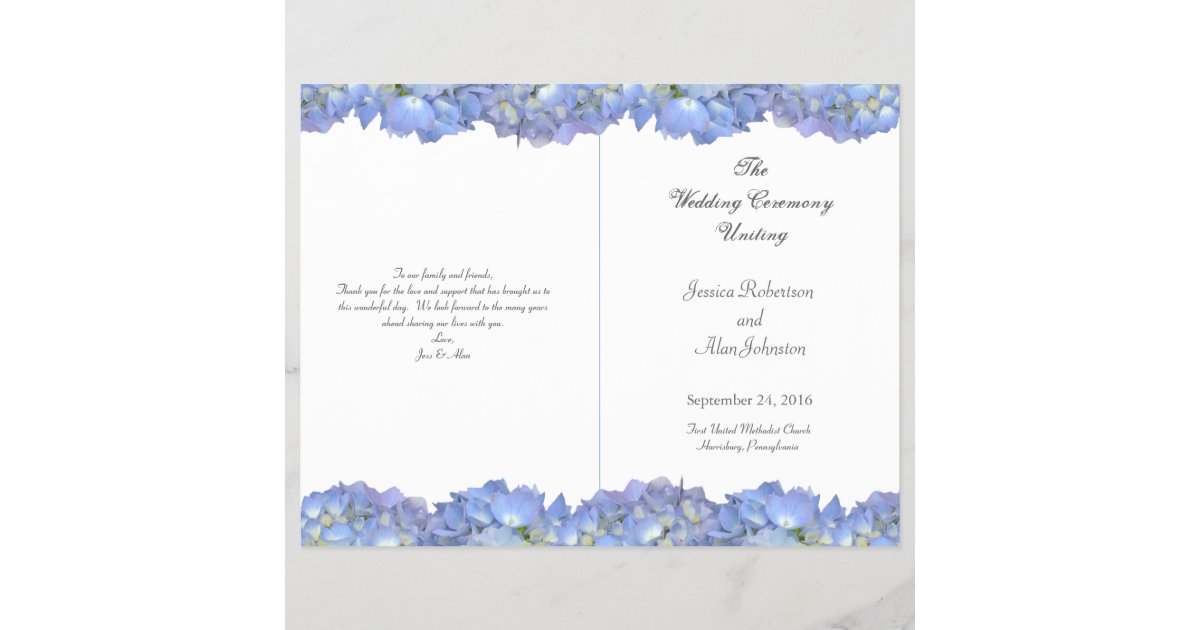 ブルームーンの折られた花の結婚式プログラムのテンプレート Zazzle Co Jp