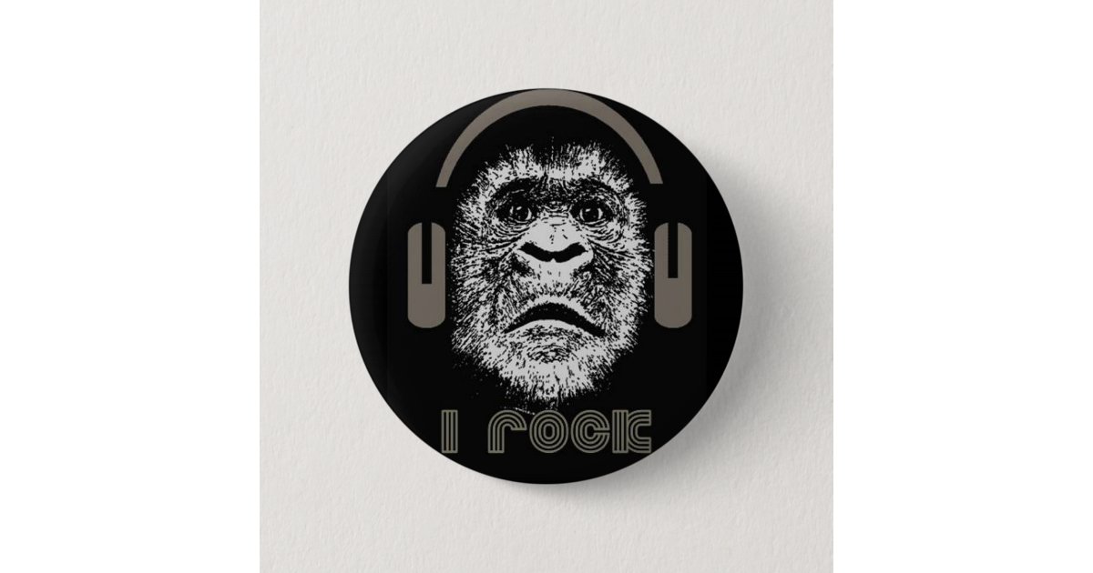 ヘッドフォンを着たゴリラとディスコ文字iロック 缶バッジ Zazzle Co Jp ヘッドフォンを着たゴリラとディスコ文字iロック 缶バッジ Zazzle Co Jp
